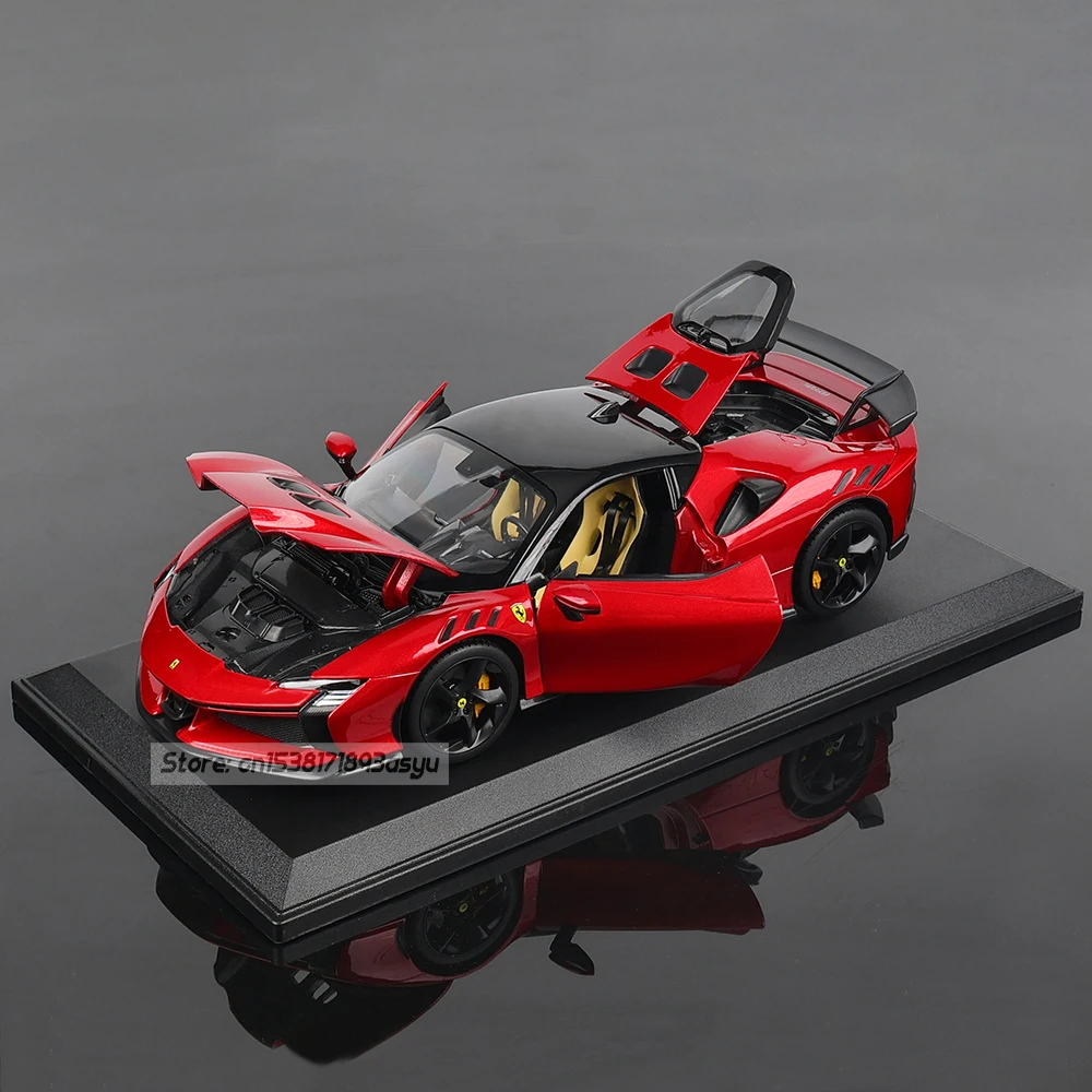 Bburago 1:18 Ferrari SF90 XX Stradale Red/White die-casting simulation alloy car model handicraft decoration collection toy