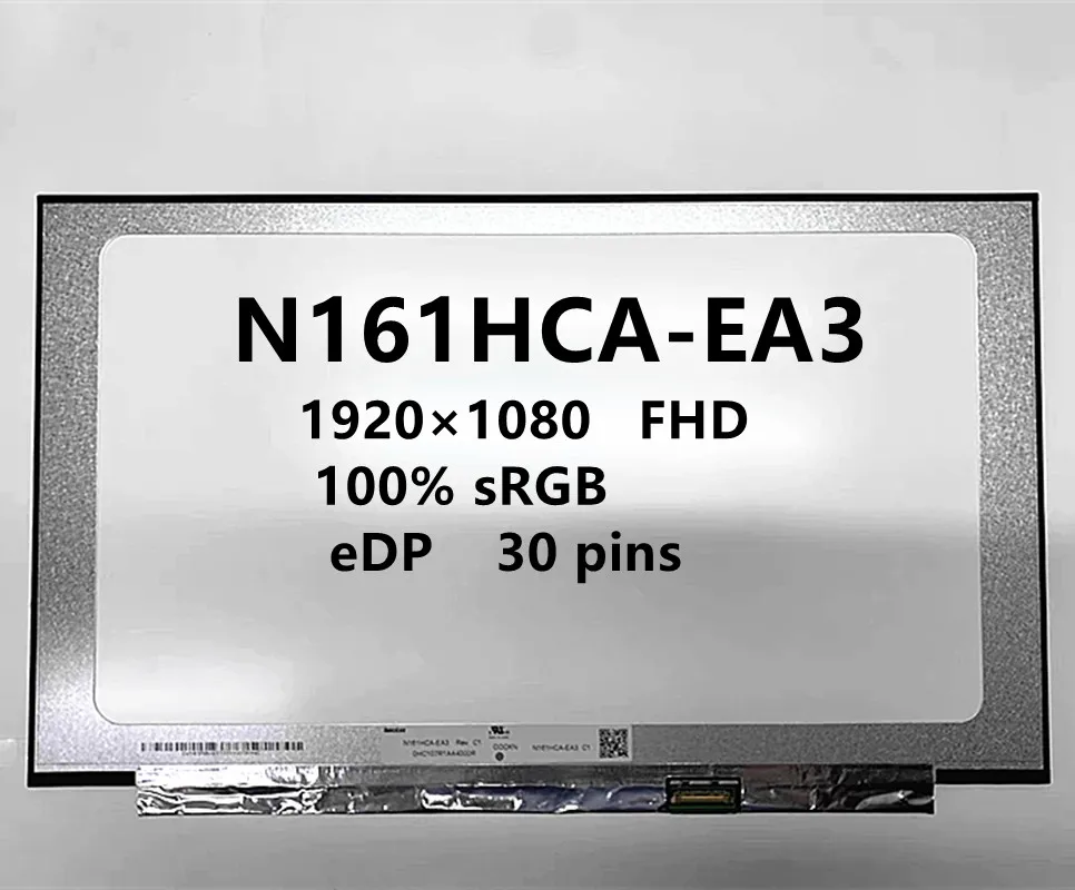 16.1'' N161HCA-EA3 N161HCA EA3 CMN1604 CMN1608 CMN160A Laptop LCD Screen Display Replacement 1920×1080 FHD eDP 30 pins Tested