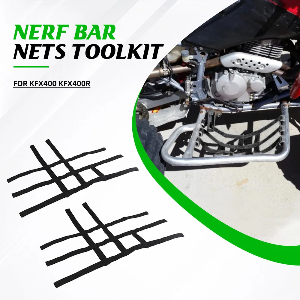 

For Kawasaki KFX400 KFX400R For Arctic Cat DVX400 For Honda TRX 400 TRX400 X EX R ER Nerf Bar Nets Waterproof Nylon ATV Toolkit