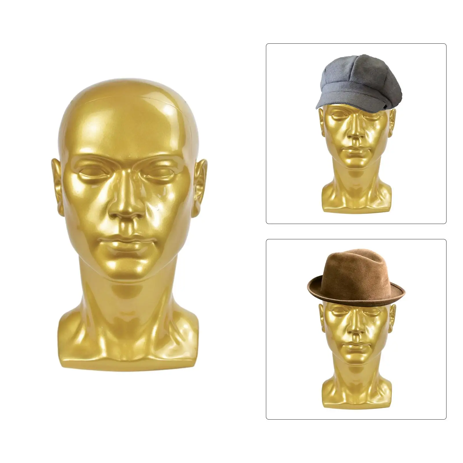 Male Mannequin Head Model, Circumference 57cm Headphone Jewelry Display Stand Durable Quality