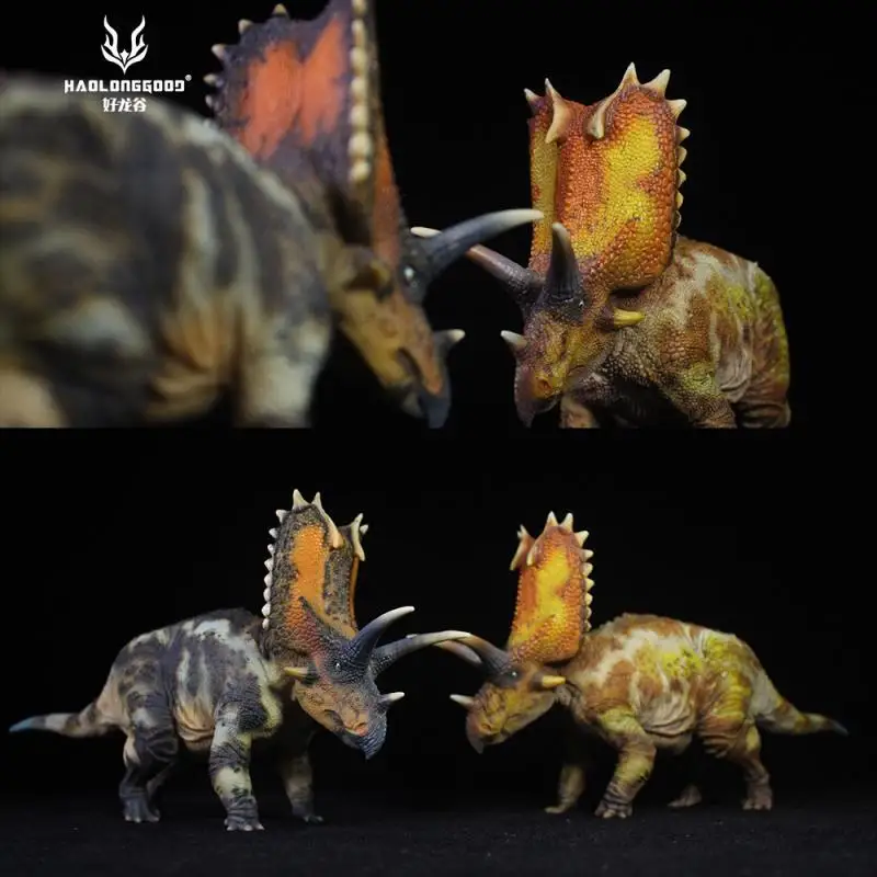 

Haolong good Authentic Pentaceratopsian Cabbage Dragon Dinosaur Animal Children's Toy Gift Static Model 1/35