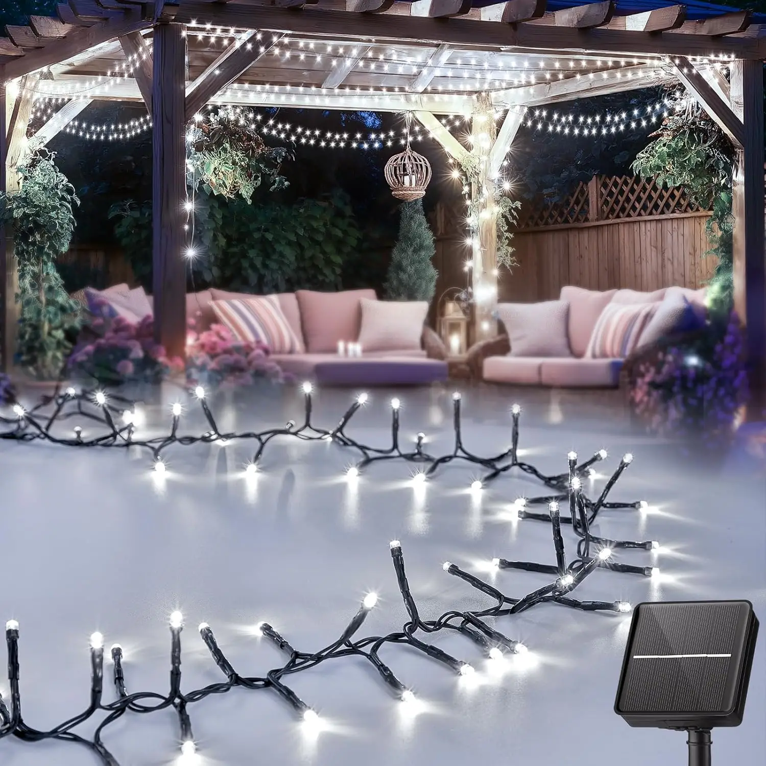 Solar Fairy Lights Outdoor Waterproof LED String Light Strip Chain 50/100/200 for Garden House Christmas Decorations Garlands