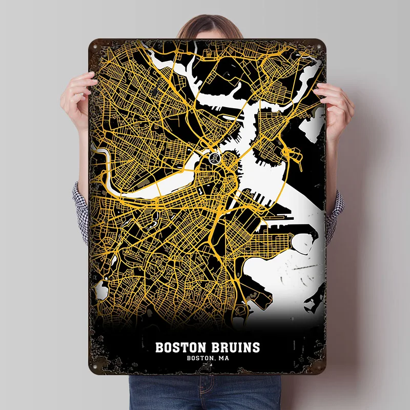Td Garden Boston Ma Bosto Printed Posters Customizable Wall Art Retro Vintage Metal Tin Signs for Home Room Garage Decoration