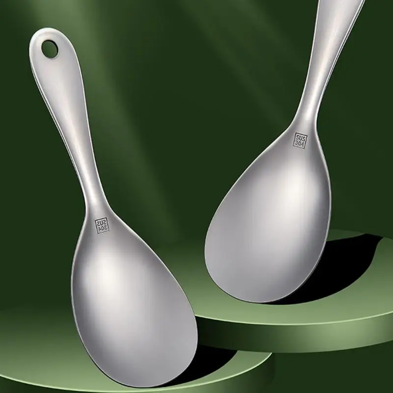 Rice Scoop High-grade Versatile Use Anti-stick Easy To Clean Perfect Serving 304 Stainless Steel Rice Scoop Thickened Sturdy