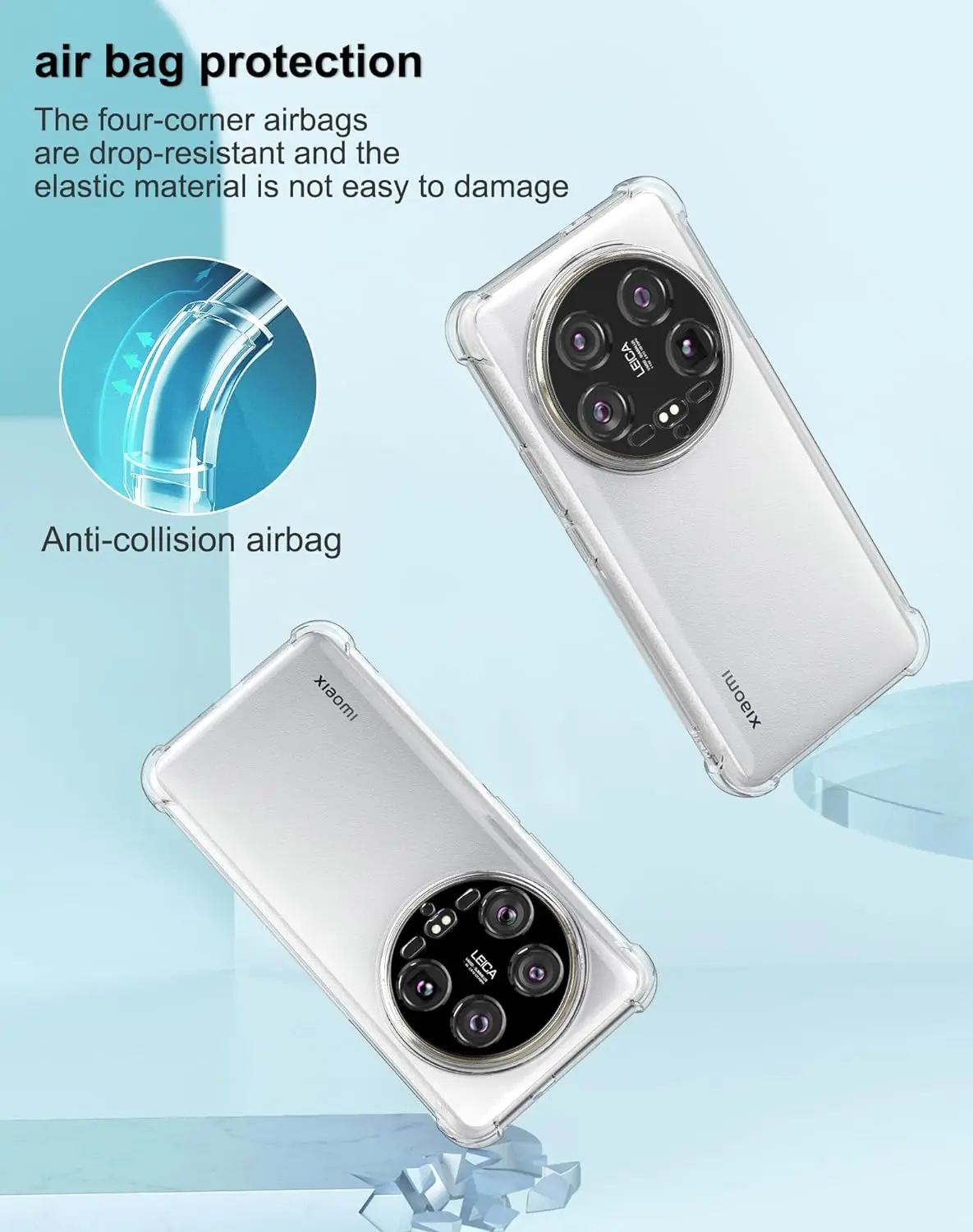 Reinforced Corners Shockproof Case Clear Soft TPU Camera Protection Phone Cover For Xiaomi 14Ultra 14 Ultra Pro