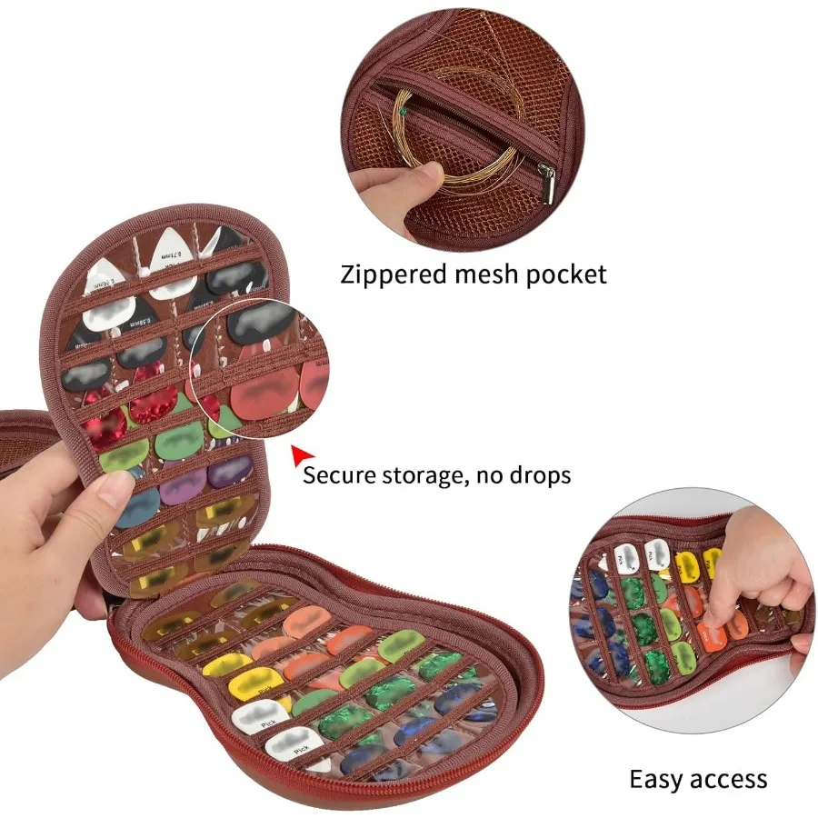 حافظة حامل اختيار الجيتار ANKHOH متوافقة مع حاجز لـ Acoustic ChromaCast D'Addario JIM DUNLOP Bolopick UNLP MUSICAL INSTRU