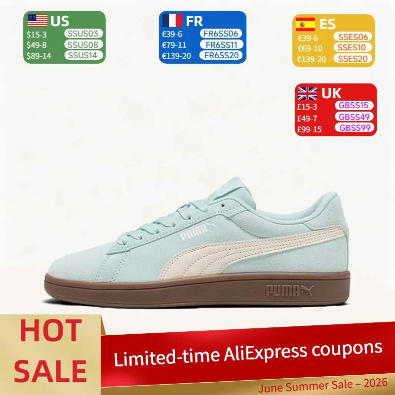 

Puma Smash 3.0 L Stylish,Minimalist,Versatile, Lightweight Low-Top Outdoor Sneakers for Men and Women – White and Blue 390984-29