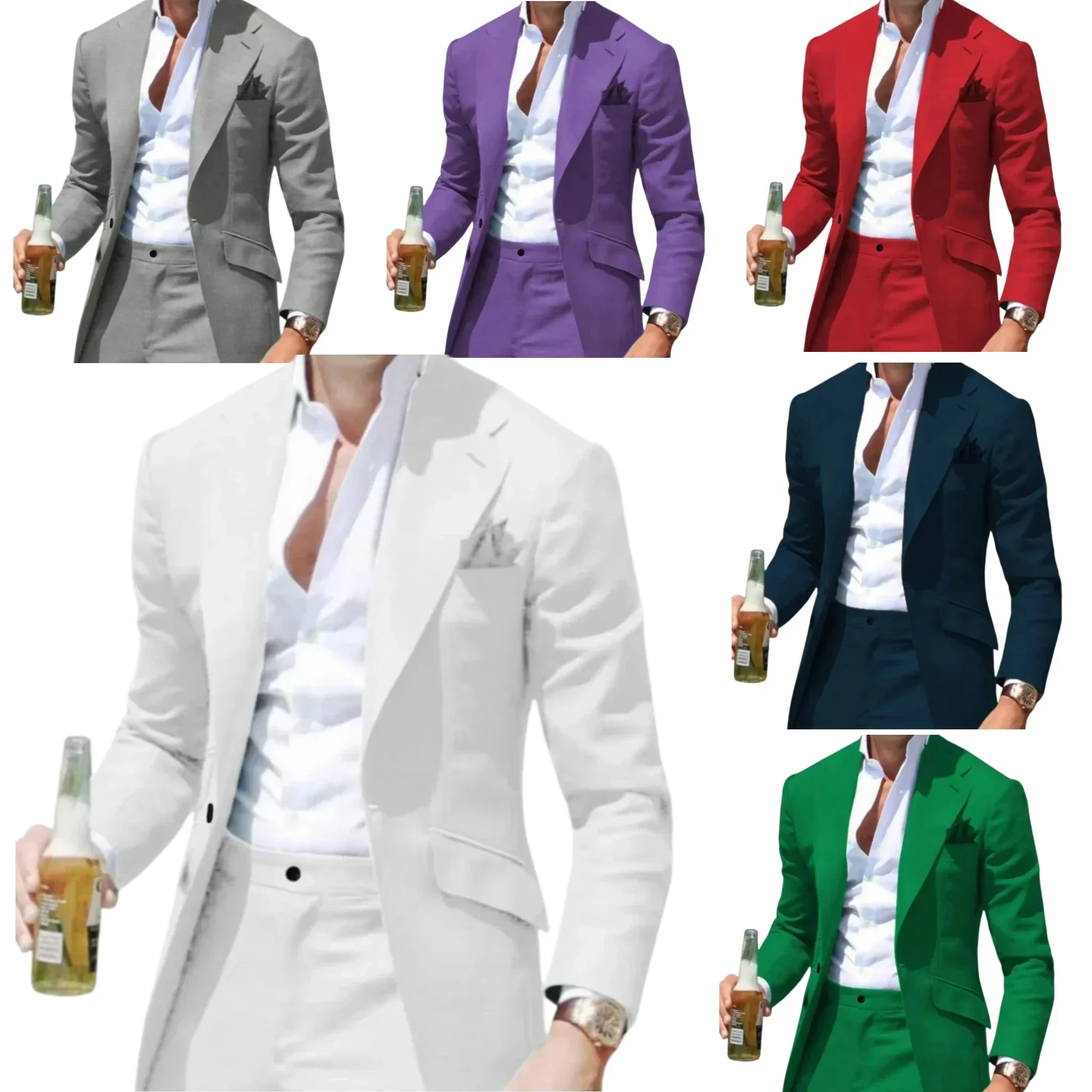 

Мужские костюмы, повседневное пальто, летний пляжный комплект из 2-х предметов: пиджак и брюки, облегающий смокинг с зубчатыми лацканами, свадебное платье, деловая вечеринка