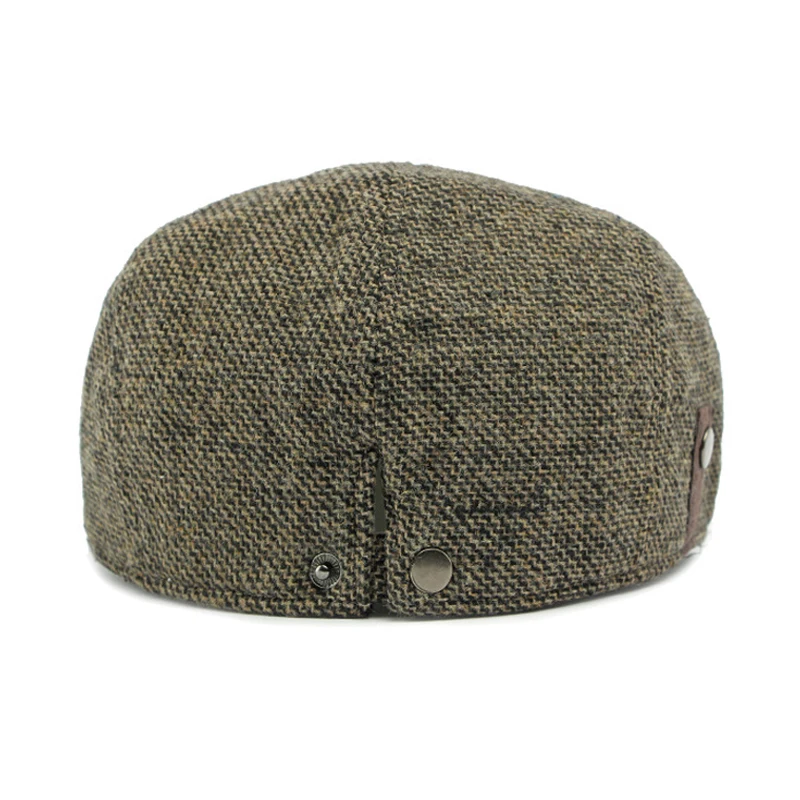 Autumn Winter Beret Hat Men Solid Flat Peaked Cap For Man Women Retro Newsboy Cap Herringbone Forward Hat Painter Duckbill Cap 3