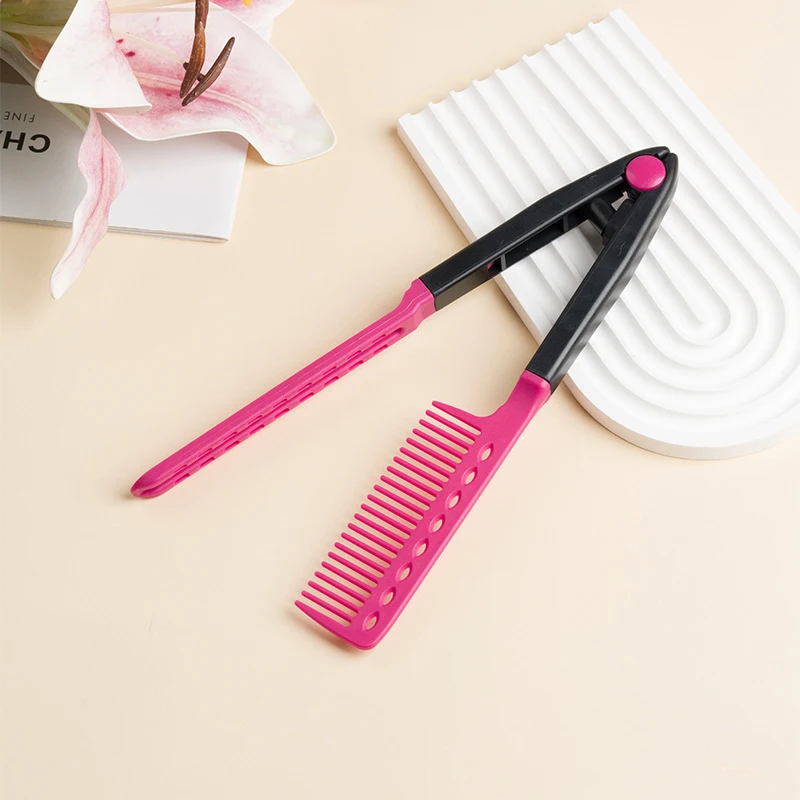V Type DIY Straightener Hair Brush, Styling Tool