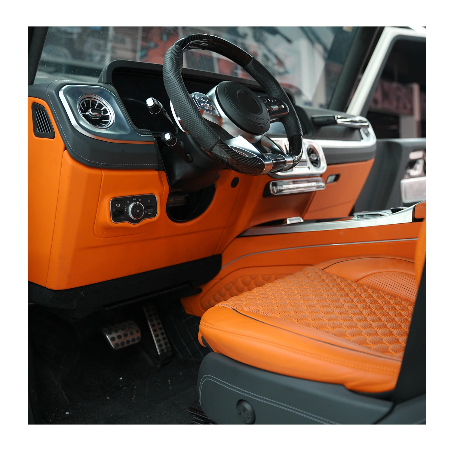 الداخلية لمرسيدس بنز G الفئة W463 إلى W465 الداخلية السيارات الداخلية عجلة القيادة شاشة لوحة القيادة القديمة إلى جديد #2