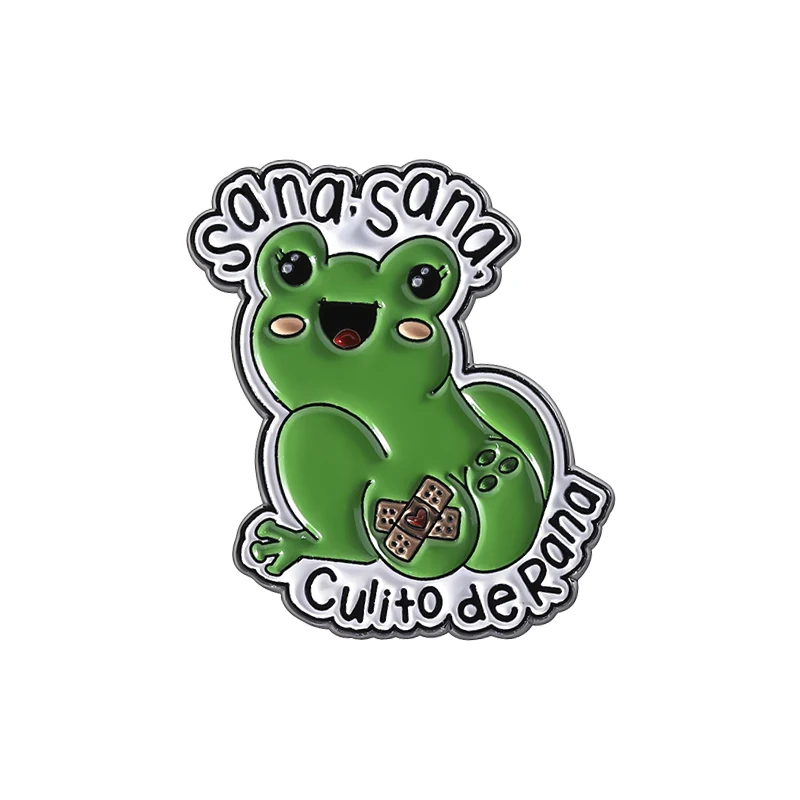 Linda cultura De España, Pin esmaltado Sana Sana Colita De Rana, broche De rana, insignia para solapa, insignia para solapa, joyería divertida para mamá mexicana Lat