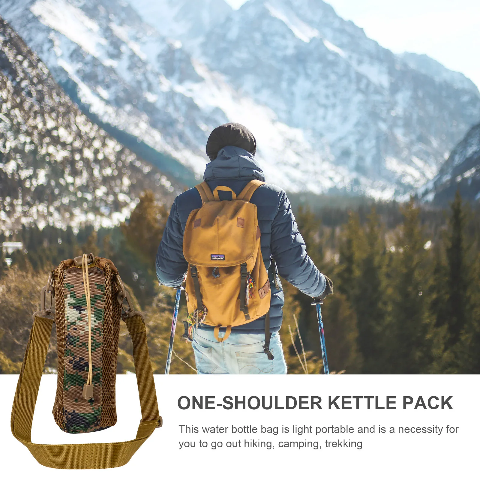 

1Pcs Water Bottle Bag Heat Resistant Scratch Proof Lightweight Nylon Sleeve for Outdoor Sports Hiking Bottle Holder Pouch