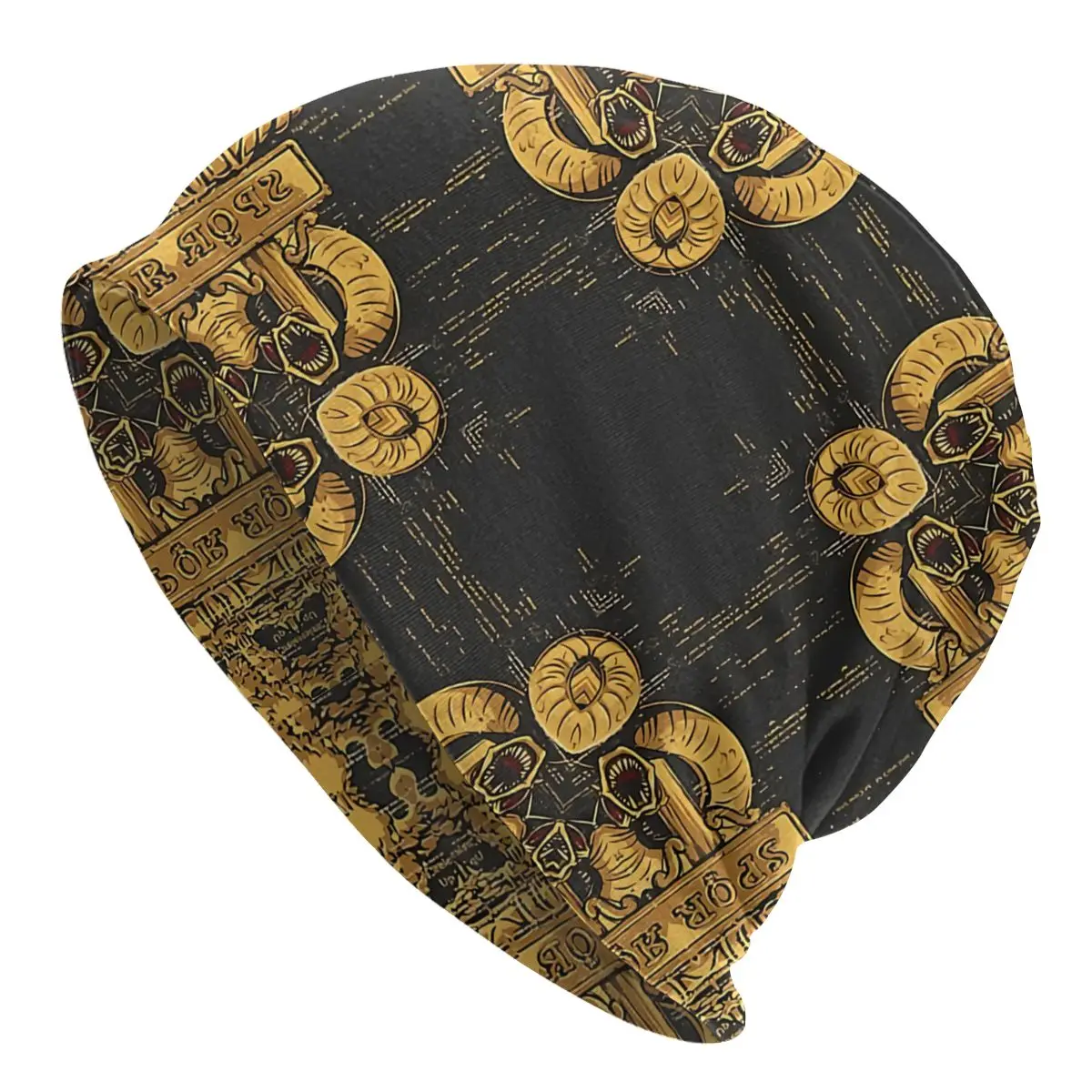 Golden Thin Skullies Beanies Outdoor Caps For Men Women Ancient Roman SPQR Ski Caps Bonnet Hats