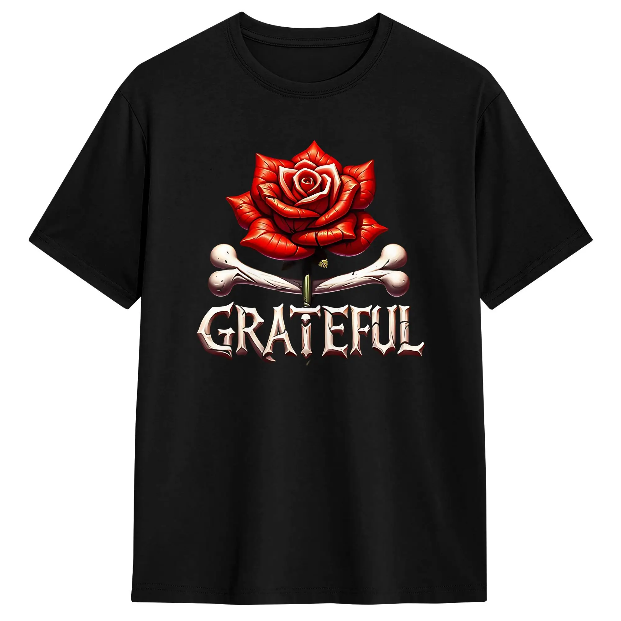 Rock Reel Grateful 100% Cotton T-Shirt For Men Beach  Y2K Casual T Shirts O Neck Leisure Tees Oversized Design Tops