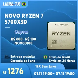 LibreTx Processador RYZEN 7 5700X3D Cpu Socket AM4 Novo Stock no brasil