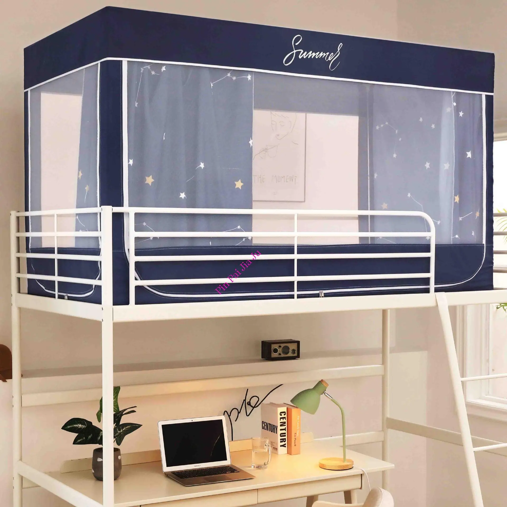 New with Frame Canopy Bed Curtains Home and School Bunk Bed Curtain Dustproof Privacy Protection Mosquito Net Bedroom Bed Tent