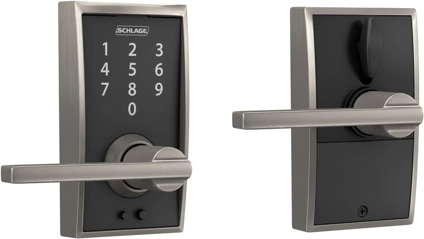 FE695 CEN 619 LAT Touch Century Lock with Latitude Lever, Electronic Keyless Entry Lock, Satin Nickel USA