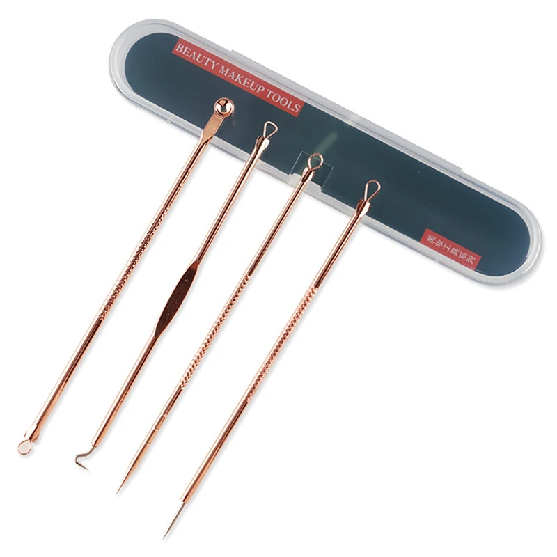 4 pz/set spremere brufolo estrattore Acne ago comedone rimozione macchie Spot Cleaner bellezza strumento per la cura della pelle 2 colori