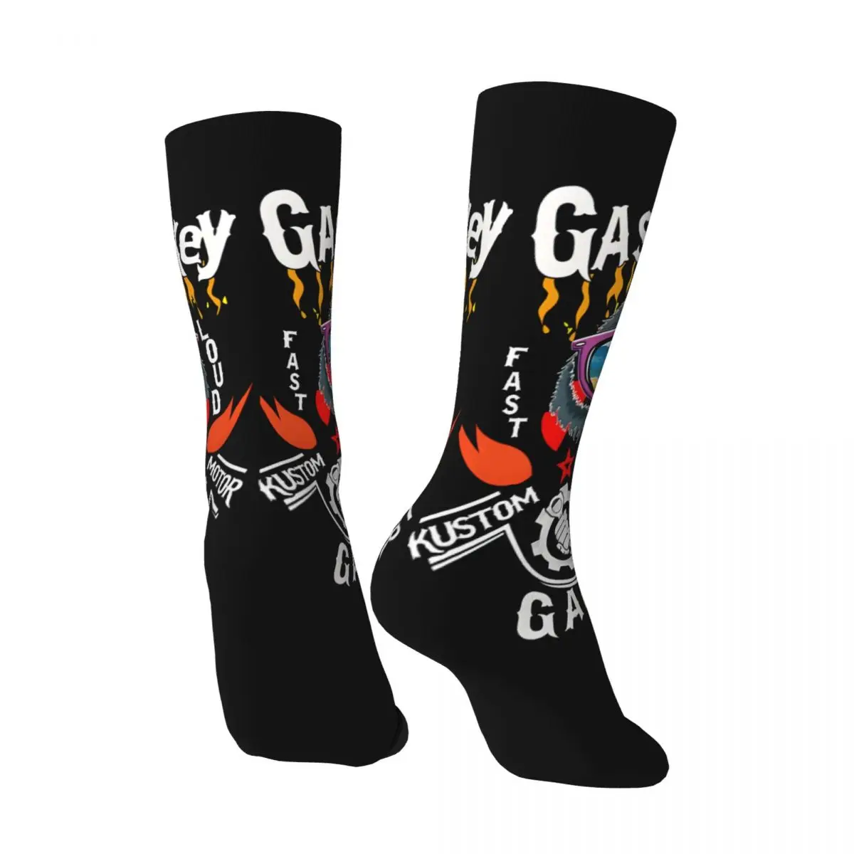 Vintage Garage Gas Monkey Garage Men's compression Socks Unisex Gas Monkey Harajuku Seamless Printed Novelty Crew Sock