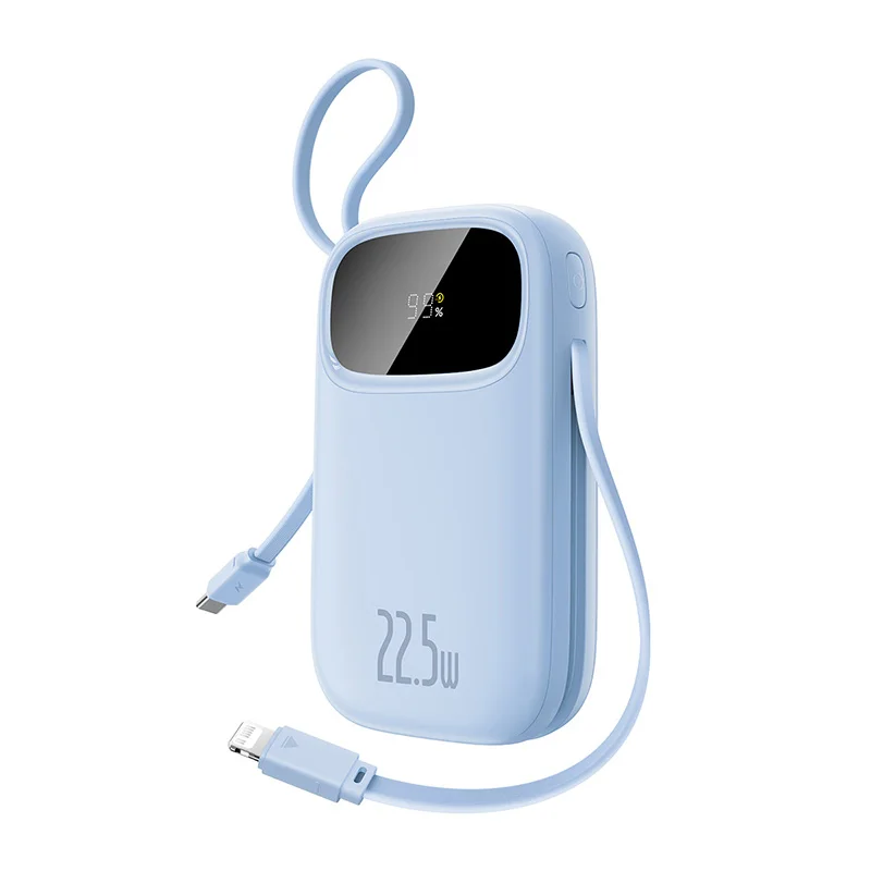 Baseus 22.5W 10000mAh 20000mAh Power Bank Built-In Retractable USB-C & Lightning Cable for iPhone 16 Samsung S25 Xiaomi Poco image 3