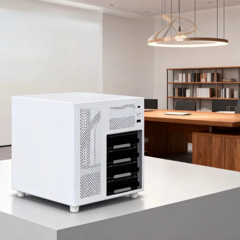 

Корпус NAS с 4 отсеками Ursa Minor и объединительной платой для материнской платы ITX SFX/SFX-L Блок питания Flying Bull Black UNRAID Synology