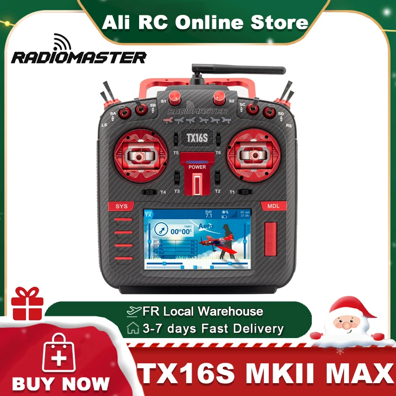 RadioMaster TX16S MEII MAX V4.0 LBT ELRS 2.4G AG01 Fernsteuerungssystem ExpressLRS 4,3-Zoll-Touchdisplay FPV-Drohnen-Sender Spielzeug Neujahrs-, Geburtstags-, Weihnachtsfest-Geschenkset