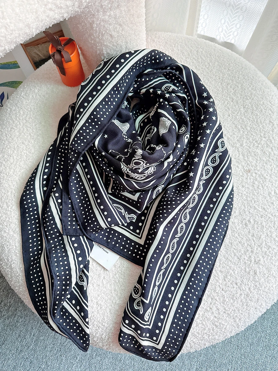 2023 black Key dot autumn winter 140*140 cm scarf 70% cashmere 30% silk scarf wrap for women lady girl gift