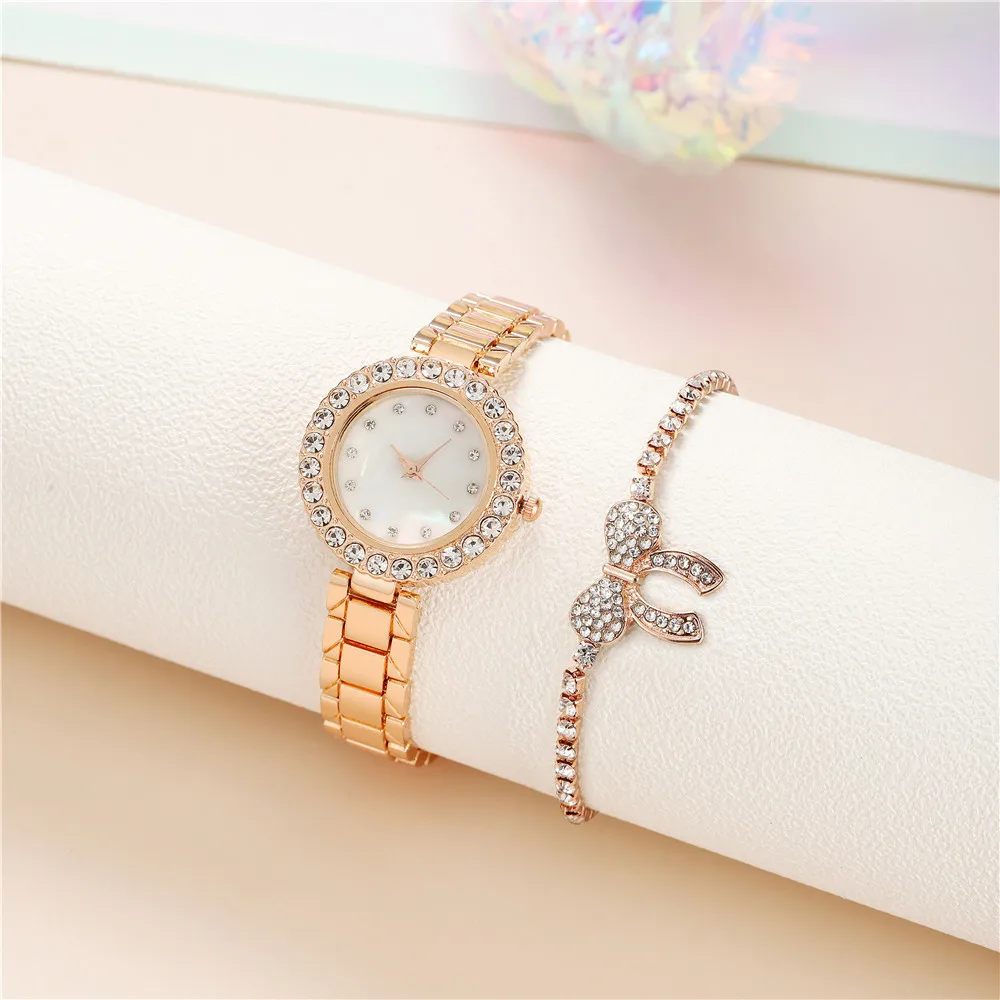 Luxury Women's Watch Rhinestone Set Steel Watch for Women Metal Strap Quartz Ladies Bracelet Watch Clock