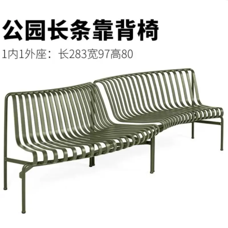 كرسي بارك فناء خارجي من الحديد المطاوع مقعد خلفي كرسي خارجي فناء مقعد مربع مقعد ترفيهي