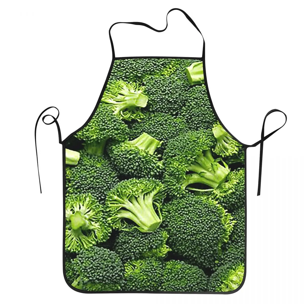 Fresh Raw Broccoli Apron Chef Baking Tablier Waterproof Bib Kitchen Cleaning Pinafore for Women Men Gardening