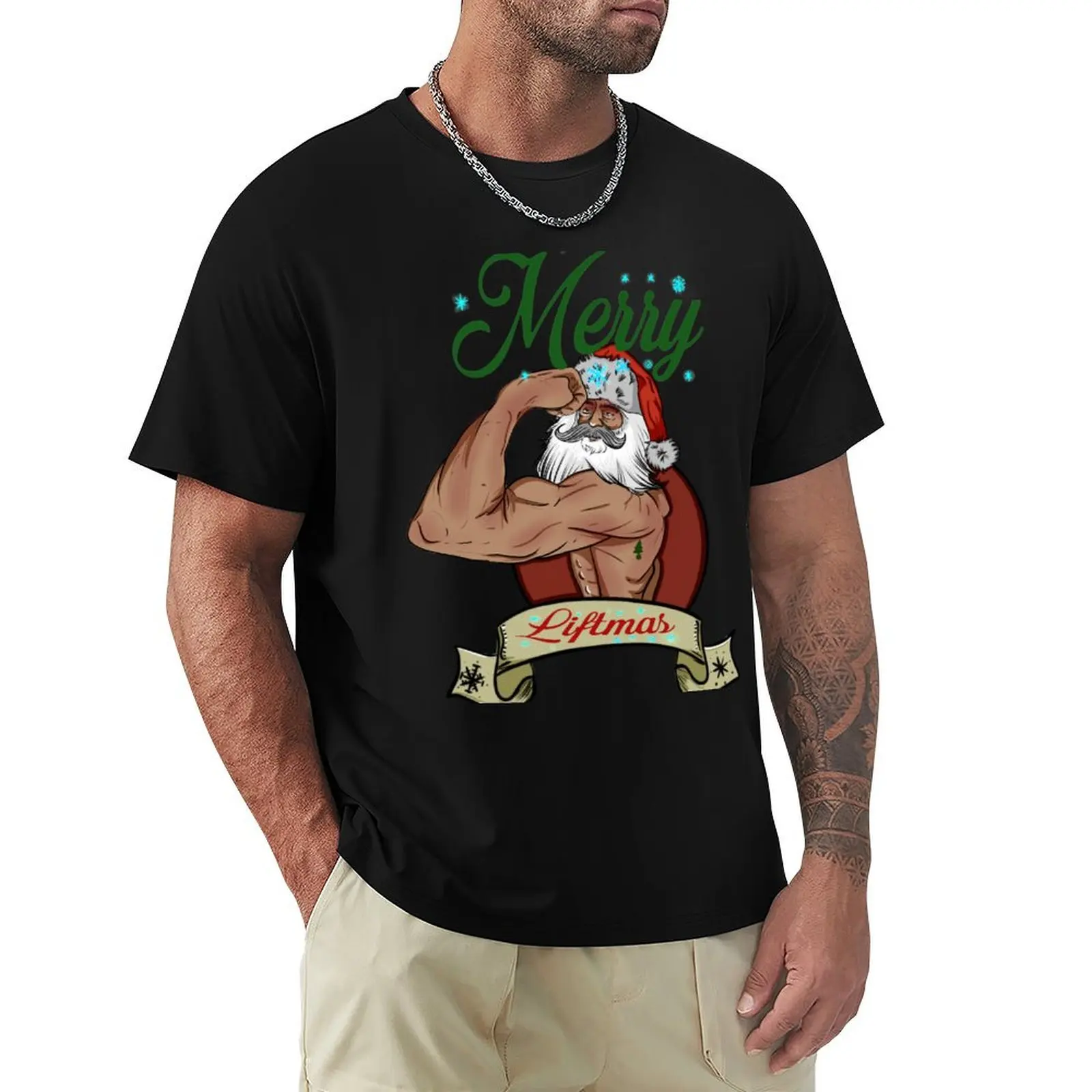 Merry liftmas santa T-Shirt Sun Protective Outdoor Tee Top