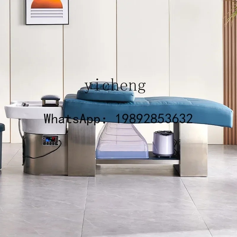 Stainless Steel Thai Hair Salon Flushing Bed Barber Shop Lying Completely Shampoo Chair