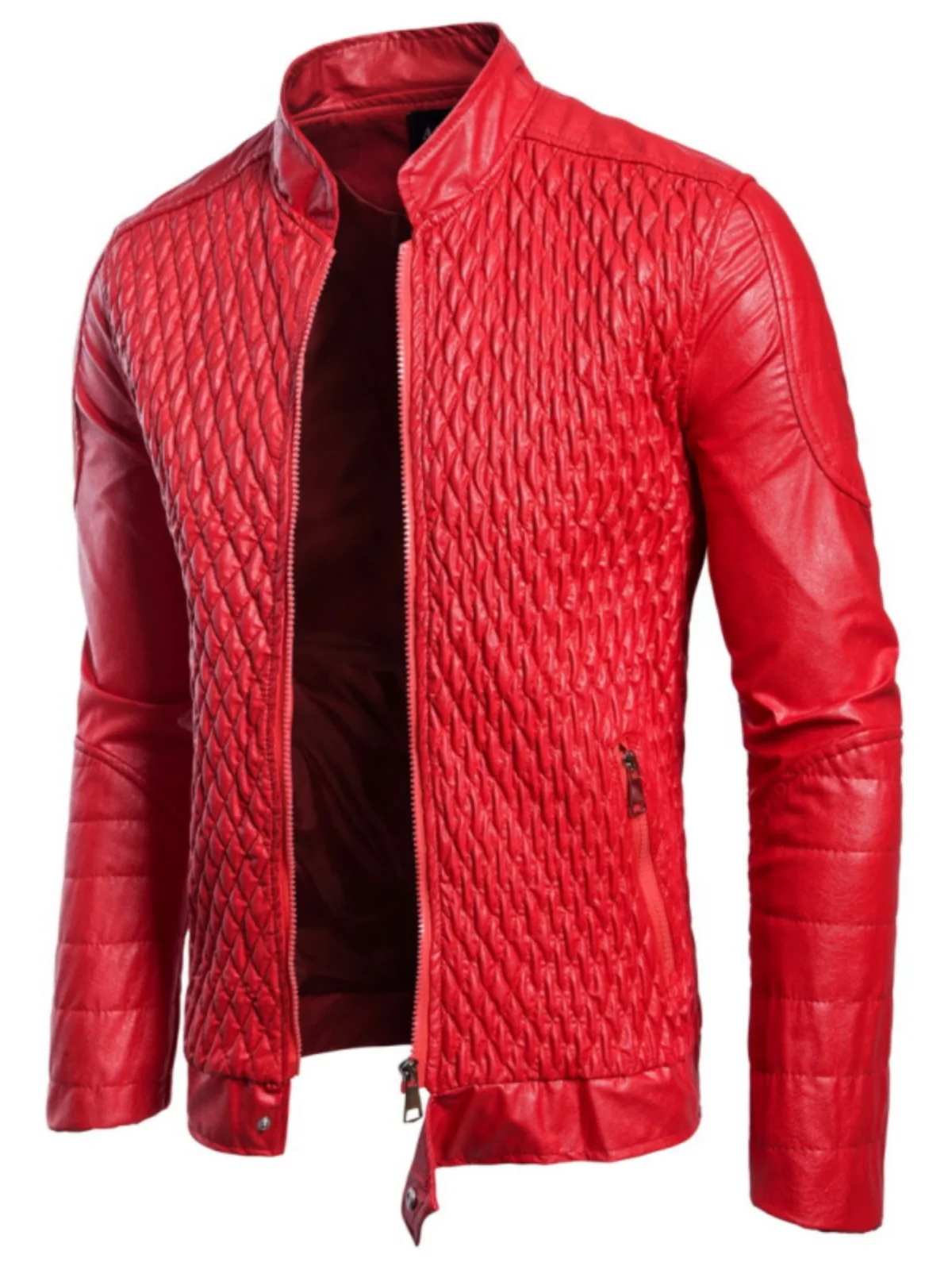 

Модная мужская повседневная мотоциклетная куртка из кожи на весну-осень, большие размеры, европейский размер, молодежная, с молнией, стильная