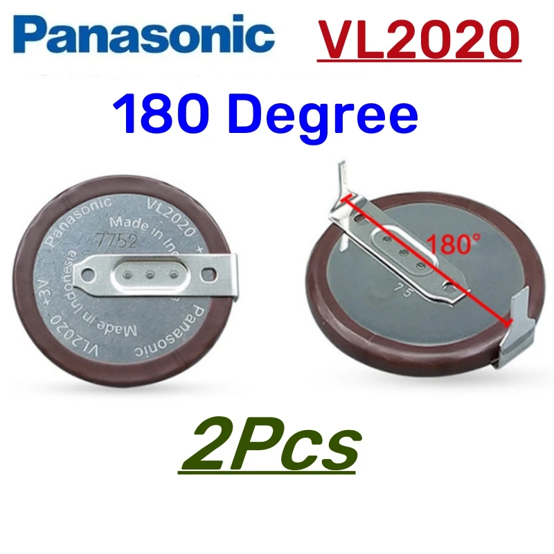 2Pcs Original Panasonic VL2020 2020 rechargeable battery battery With Legs 90 degrees 105 degrees 180 degrees for BMW car key