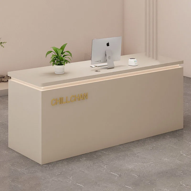 Nordic Beauty Reception Desk Luxury Display Office Reception Desk Vintage Salon Aesthetic Trendy Bancone Commercial Furniture