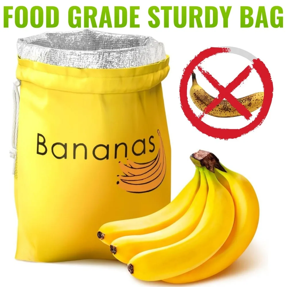 5/3/2/1Pcs Banana Preservation Bag Insulated aluminum film Fruit Vegetable Fresh-keep Pocket Drawstring Food Preservation Bag
