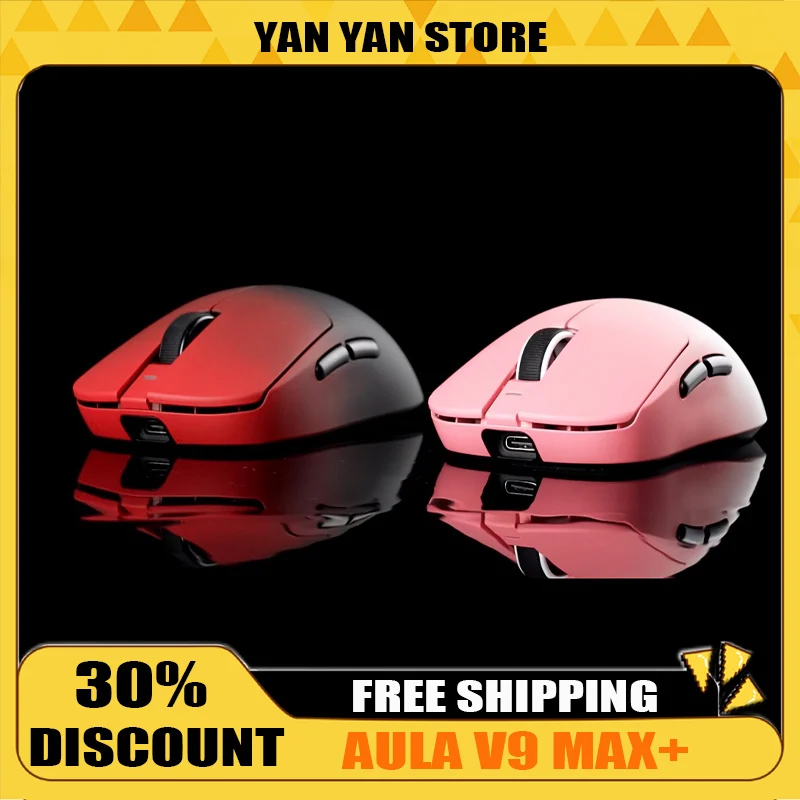 

AULA V9 MAX + двойная игровая мышь 8K PAW3395 PAW3950, беспроводная трехрежимная мышь эргономичного дизайна, легкие мыши, подарки