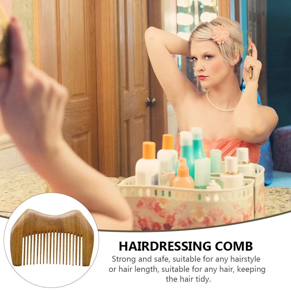 

2pcs Wooden Natural Thick Smooth Round Edges Detangling Wood Comb For Travel Home Use Anti Static Portable