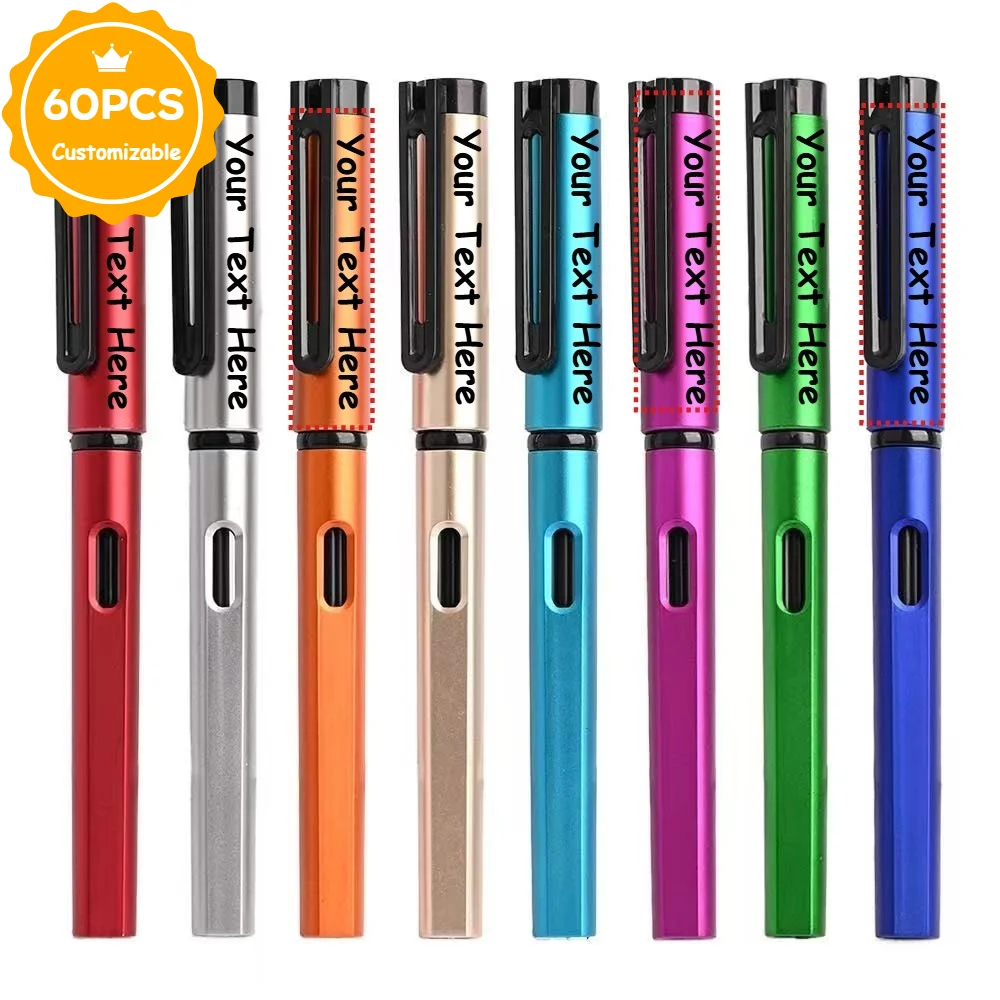 60PCS Customizable Matte Finish Gel Pens with Logo Customization - Sandblasted Office & Advertising Promotional Pen Gifts