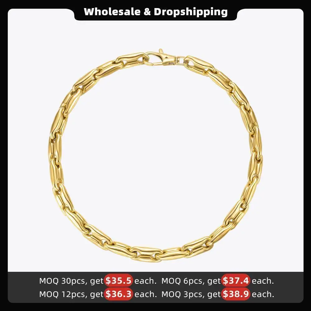 ENFASHION Heavy Chain Chunky Necklace For Women Goth Necklaces 2021 Fashion Jewelry Stainless Steel Gold Color Collier P213209