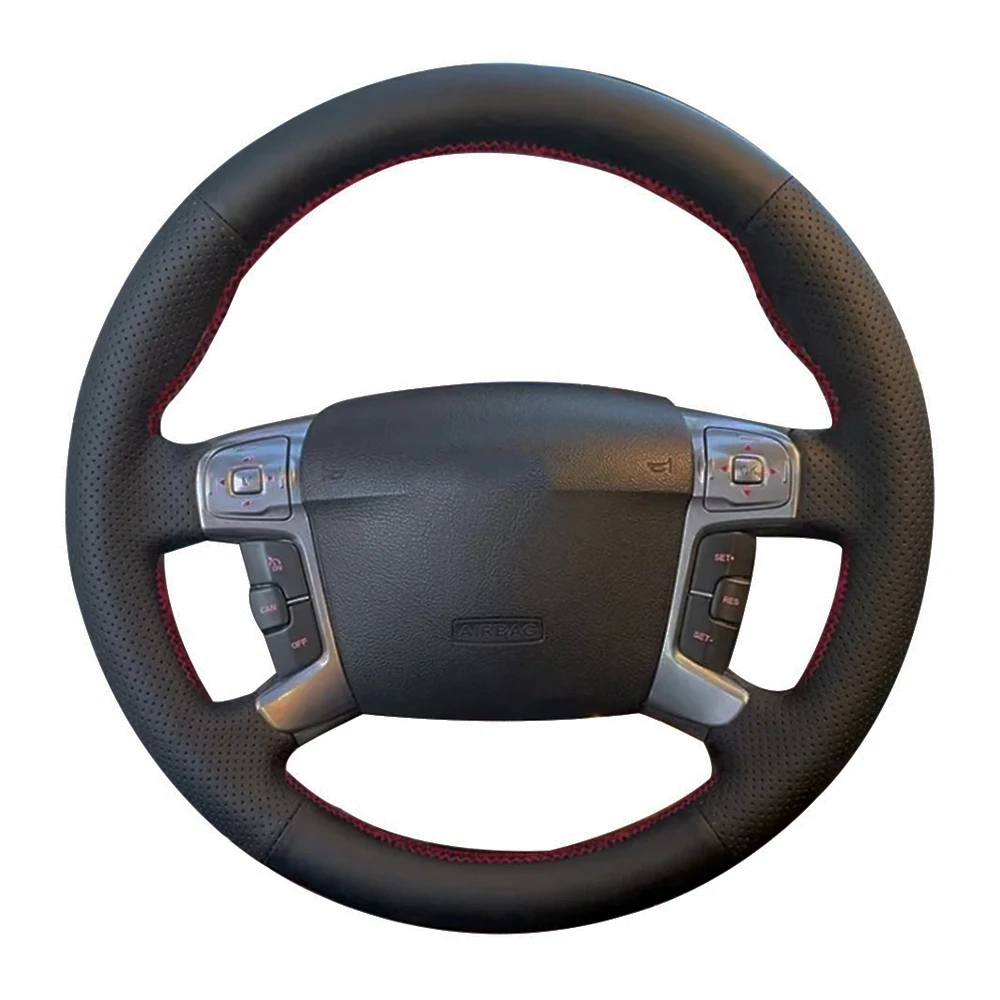 Car Steering Wheel Cover Braid Customized Anti-Slip Artificial Leather For Ford Mondeo Galaxy S-Max 2006-2014 Car Accessories