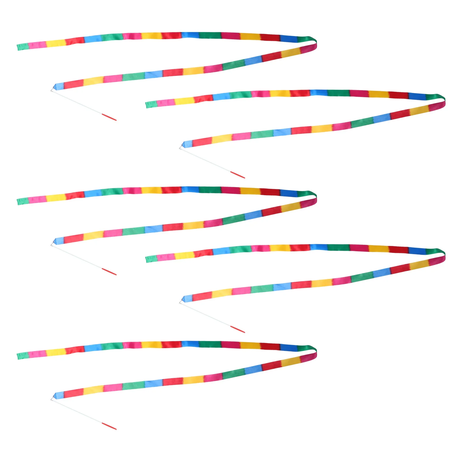 

5Pcs Artistic Gymnastics Ribbon - Rainbow Dance Wands for Lightweight Twirling Sticks Smooth Flow Ballet Ribbon Streamer