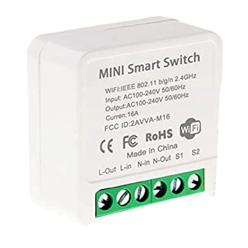 RISE-Mini Smart Wifi Relay Switch, DIY Timer Light Switch Module Smart Life/Tuya Application, Wireless Remote Control