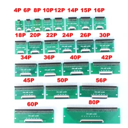 1pcs 4P-- 50P 0.5mm pitch Connector SMT Adapter to 2.54mm 1.00 inch hole FPC FFC Cable Welded board + double row straight pin