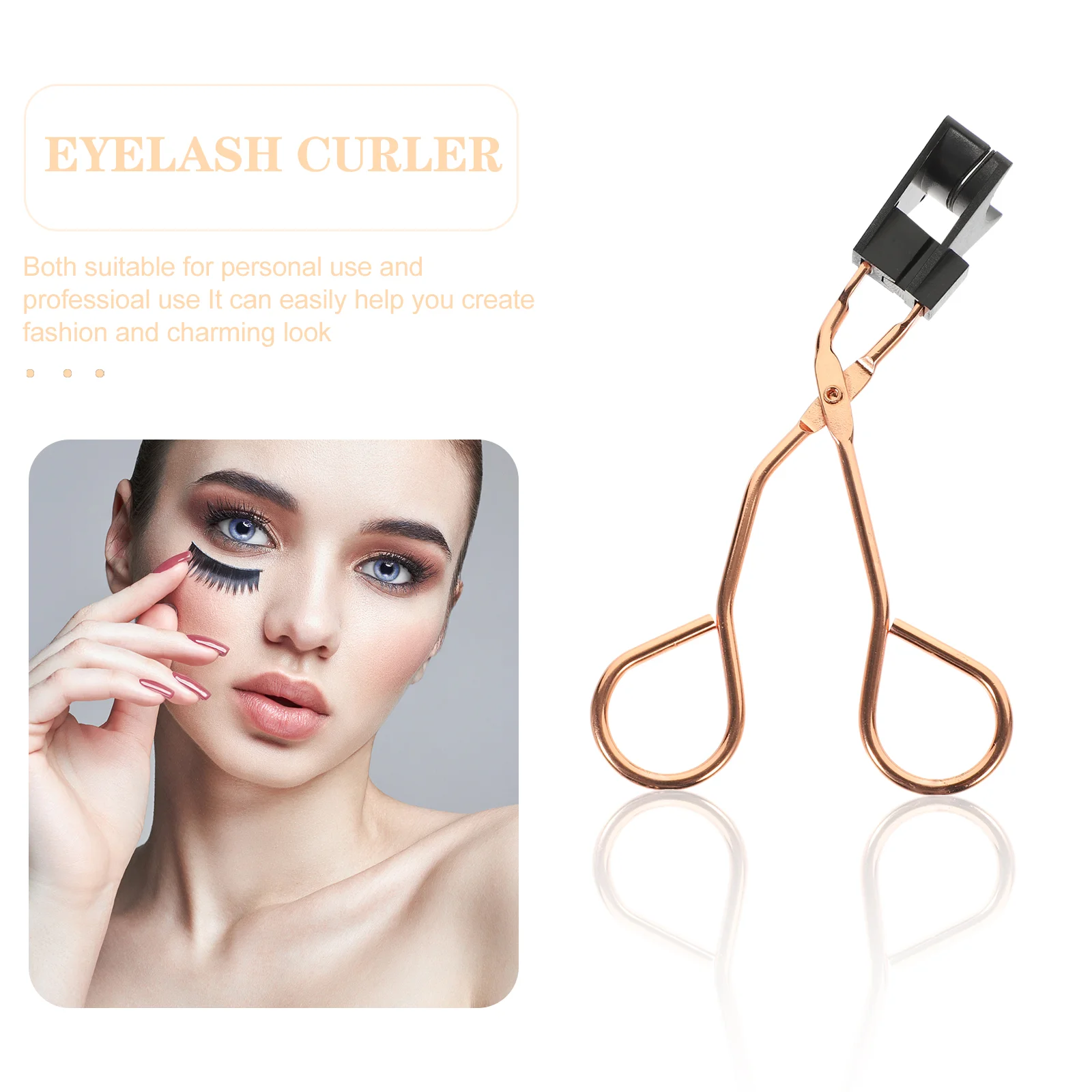 Magnetic Eyelash Curler Clip Tool Stainless Steel Silver Makeup Professional Personal Use Compact Anti Handle Easy