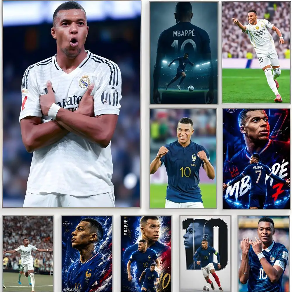 worldclass athlete Kylian Mbappe Poster Classic Wall Art  Home Decor  Peel and Stick Unframed