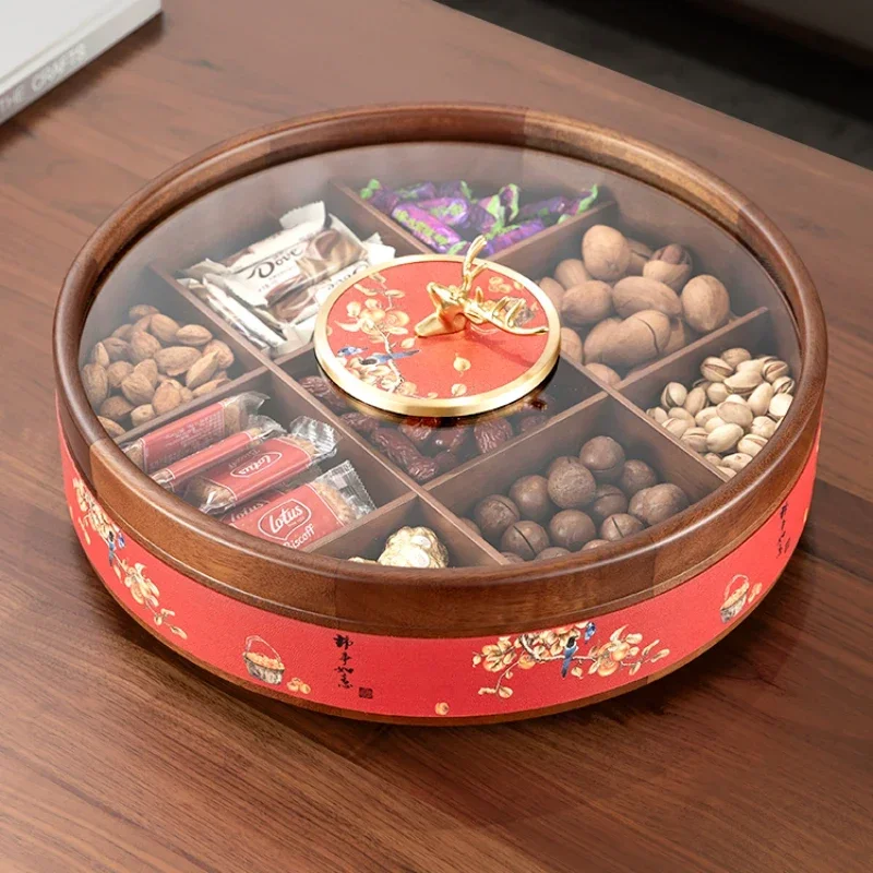 

Jiugongge dried living room coffee table household snacks storage box luxury candy fruit plate.