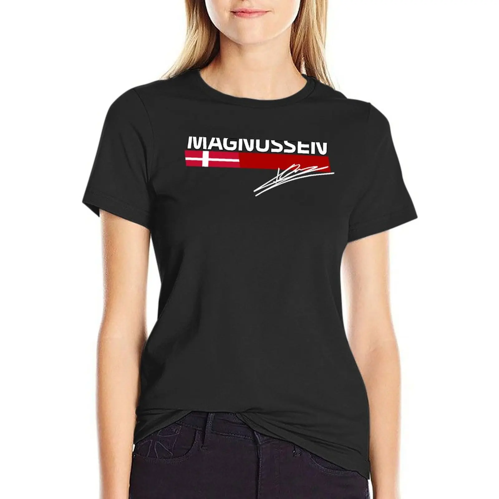 Kevin Magnussen F1 T-Shirt cute tops Female clothing oversized Short sleeve tee Women's tops