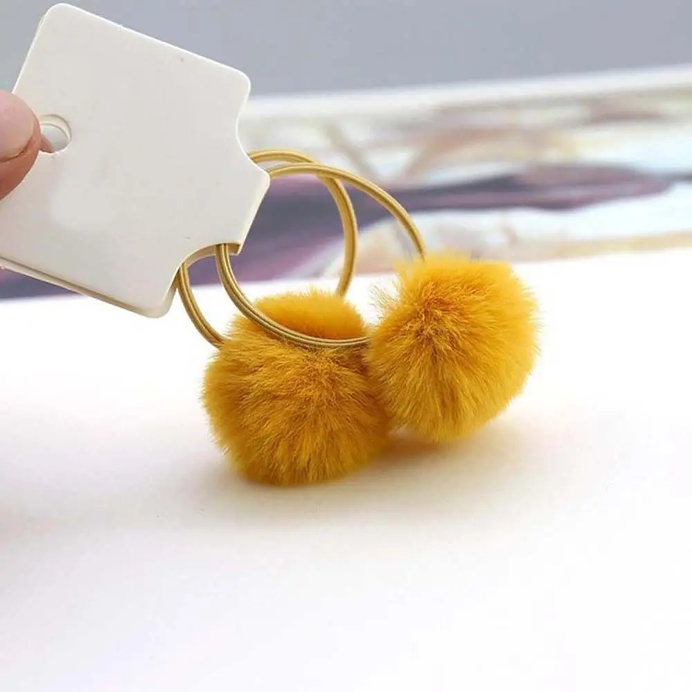 Elastic Sweet Fur Ball Children Pompom Kids Rubber Band Girl Hair Ring Hair Rope Hair Accessories